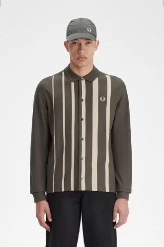 Polo da uomo a maniche lunghe con righe sfumate Polo da uomo a maniche lunghe con righe sfumate