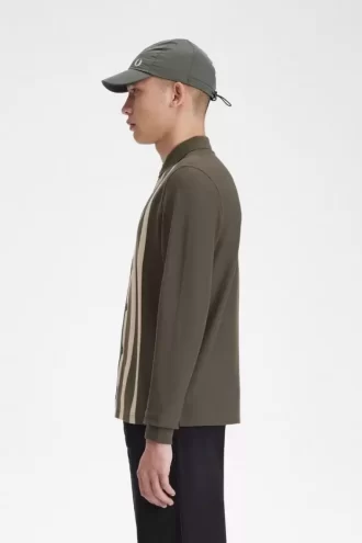 Polo da uomo a maniche lunghe con righe sfumate Polo da uomo a maniche lunghe con righe sfumate