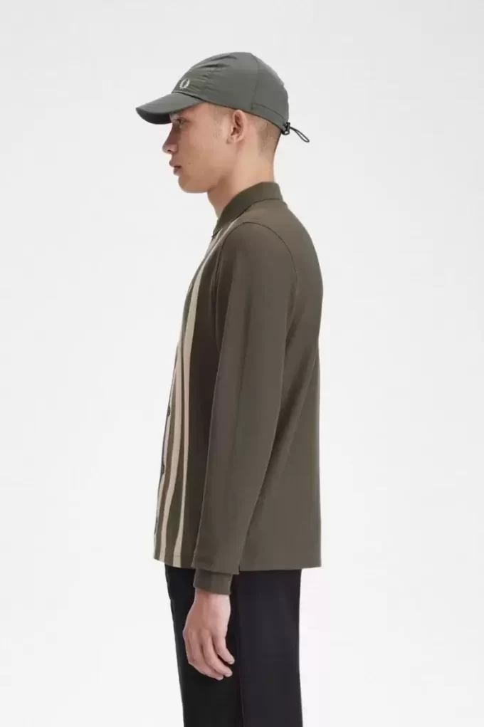 Polo da uomo a maniche lunghe con righe sfumate Polo da uomo a maniche lunghe con righe sfumate