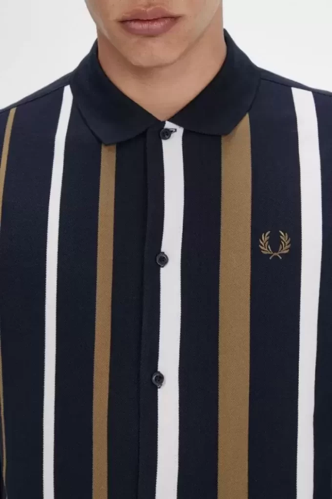 Polo da uomo a maniche lunghe con righe sfumate Polo da uomo a maniche lunghe con righe sfumate
