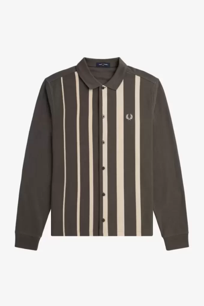 Polo da uomo a maniche lunghe con righe sfumate Polo da uomo a maniche lunghe con righe sfumate