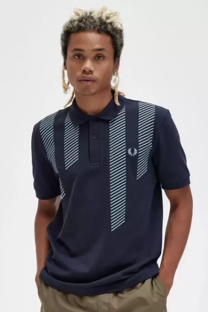 Polo da uomo a righe Glitch Polo da uomo a righe Glitch