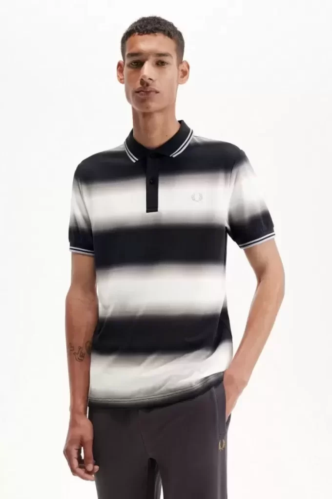Polo da uomo a righe sfumate Polo da uomo a righe sfumate