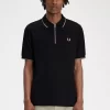 Polo da uomo con cerniera e scollo in crepe piqué Polo da uomo con cerniera e scollo in crepe piqué