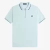 Polo da uomo con cerniera e scollo in crepe piqué Polo da uomo con cerniera e scollo in crepe piqué