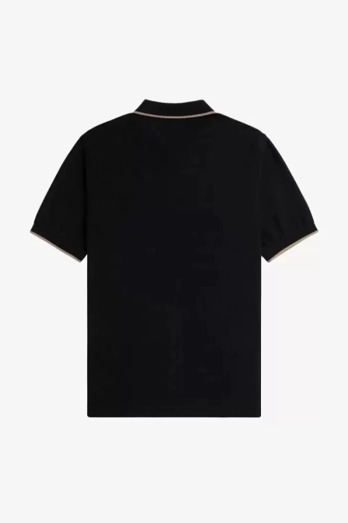 Polo da uomo con cerniera e scollo in crepe piqué Polo da uomo con cerniera e scollo in crepe piqué
