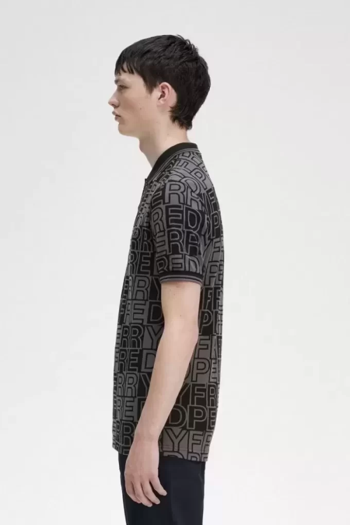 Polo da uomo con grafica a blocchi Polo da uomo con grafica a blocchi