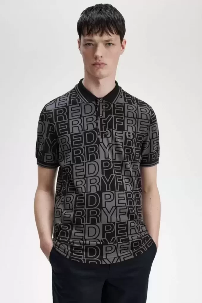 Polo da uomo con grafica a blocchi Polo da uomo con grafica a blocchi