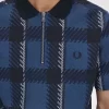 Polo da uomo con zip e scollo a V in tartan Glitch Polo da uomo con zip e scollo a V in tartan Glitch