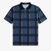 Polo da uomo con zip e scollo a V in tartan Glitch Polo da uomo con zip e scollo a V in tartan Glitch