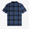 Polo da uomo con zip e scollo a V in tartan Glitch Polo da uomo con zip e scollo a V in tartan Glitch