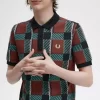 Polo da uomo in tartan con motivo glitch Polo da uomo in tartan con motivo glitch