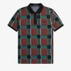 Polo da uomo in tartan con motivo glitch Polo da uomo in tartan con motivo glitch